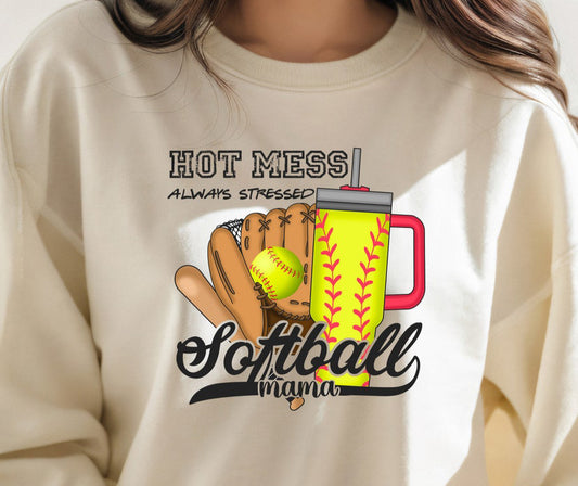 Hot mess softball tee