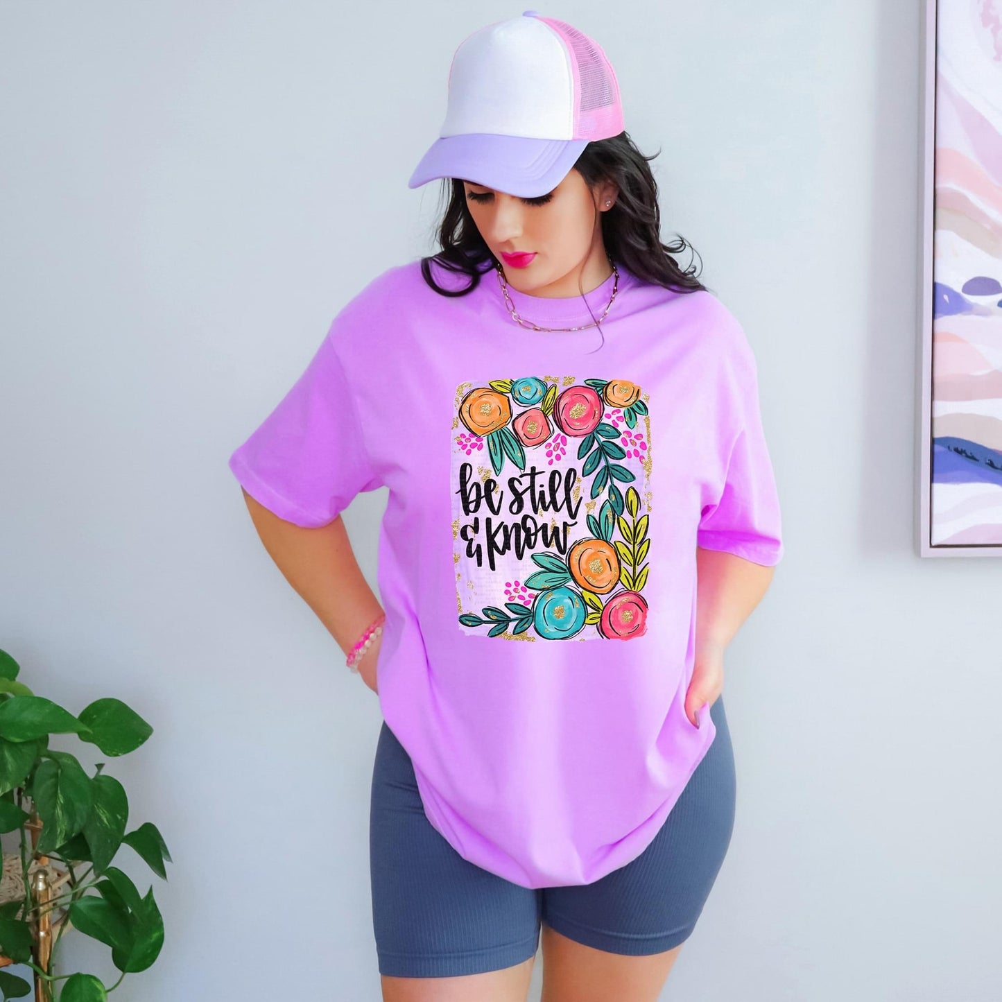 Be still tee floral