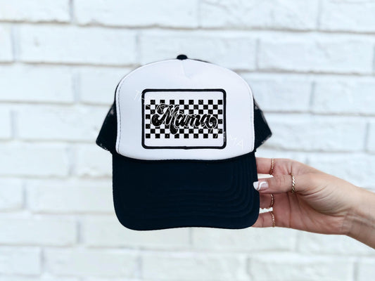 checkered mama hat