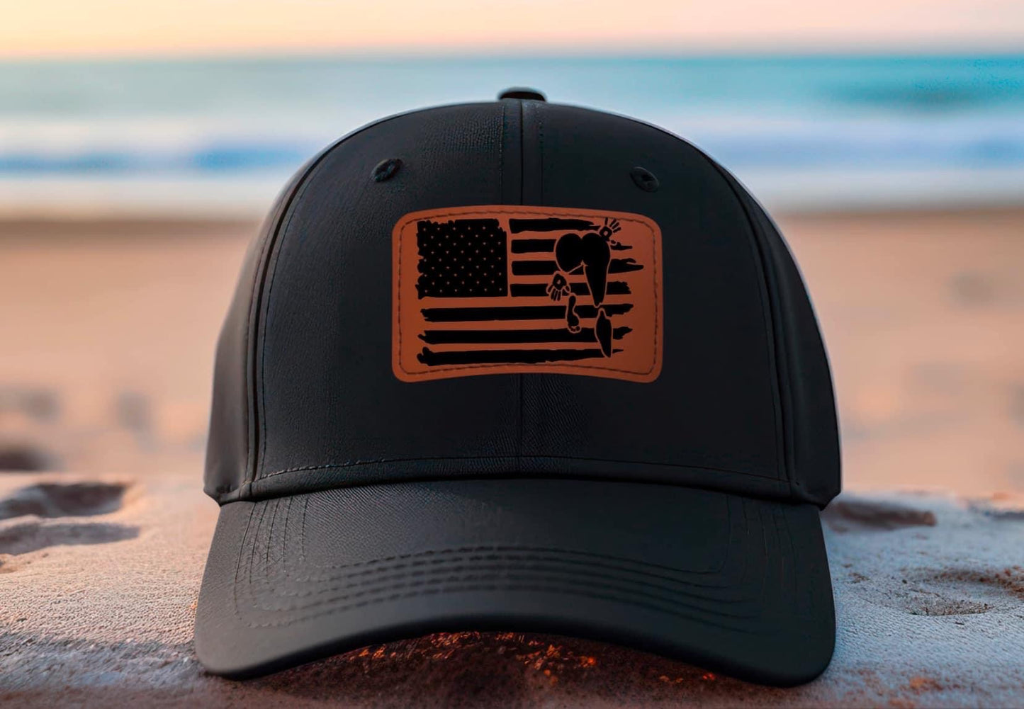 Flag woman print hat