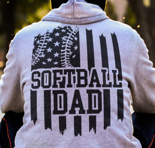 Softball dad flag tee